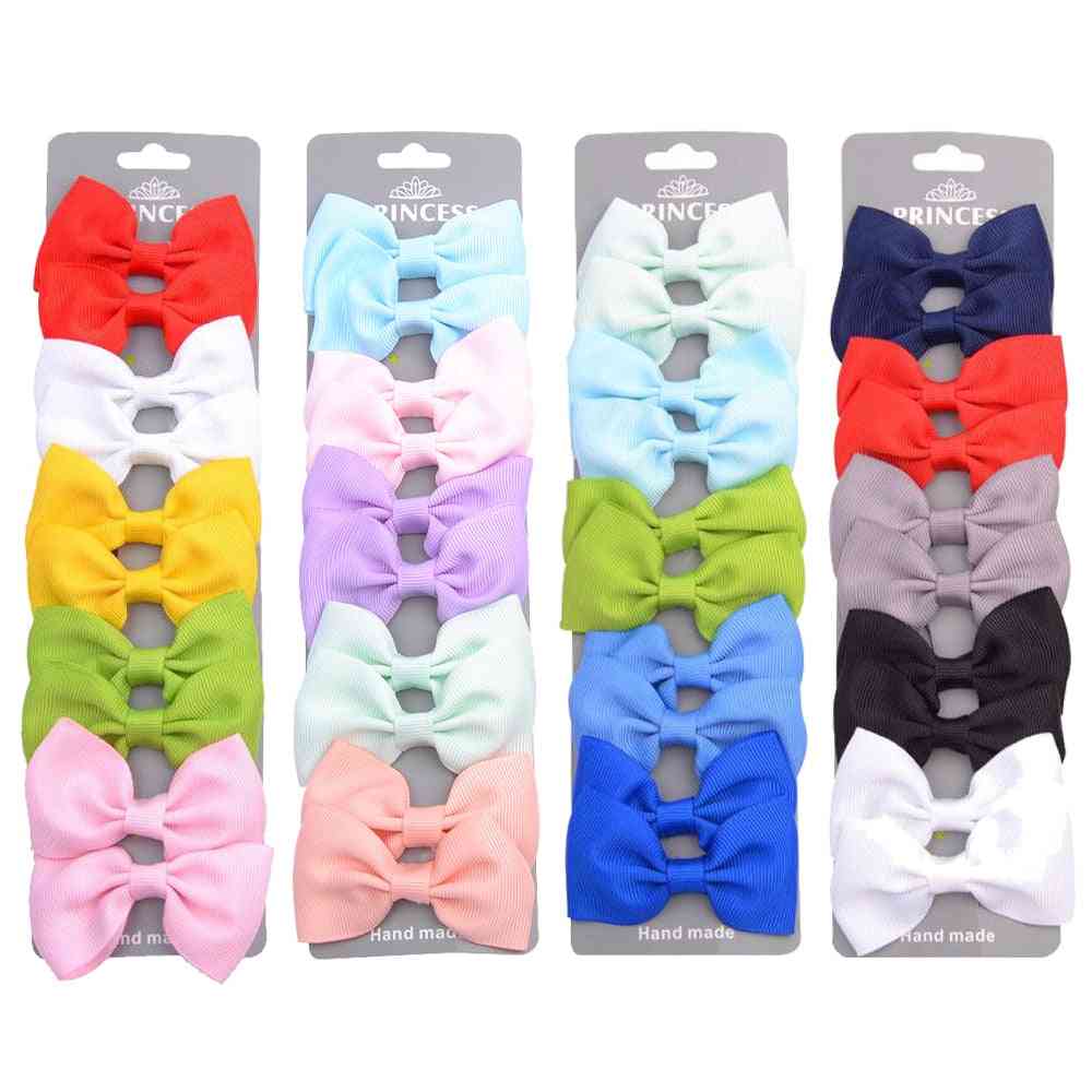 Grosgrain Ribbon Hair Bows With Clip For Baby Colorful Hair Clips