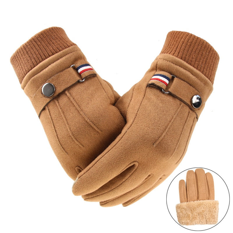Men's Winter Warm, Split Finger Buckle Design Gloves