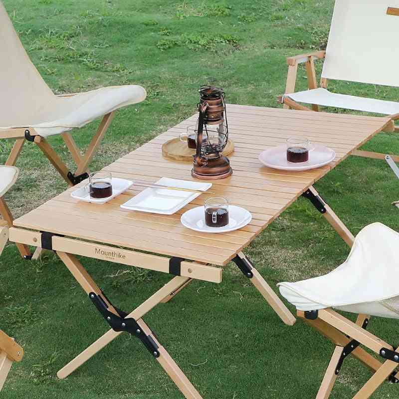 Table pliante extérieure pour camping en hêtre, pique-nique