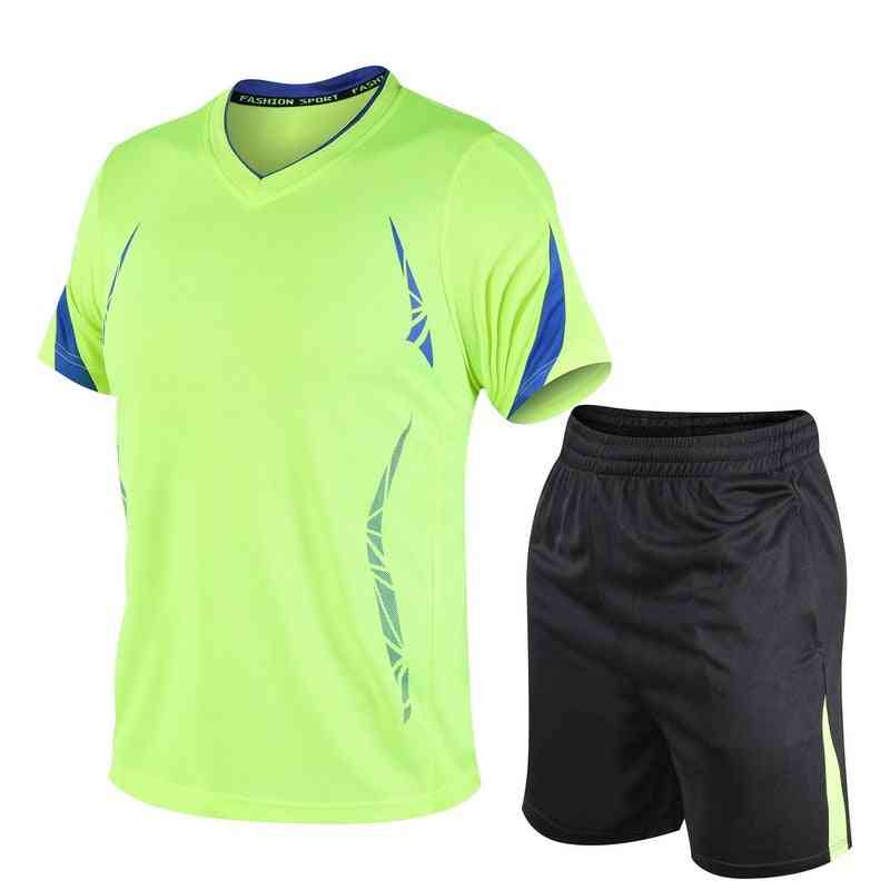 Sweat Suits Men Clothing Tracksuit Set, Quick Drying V-neck Sport Short