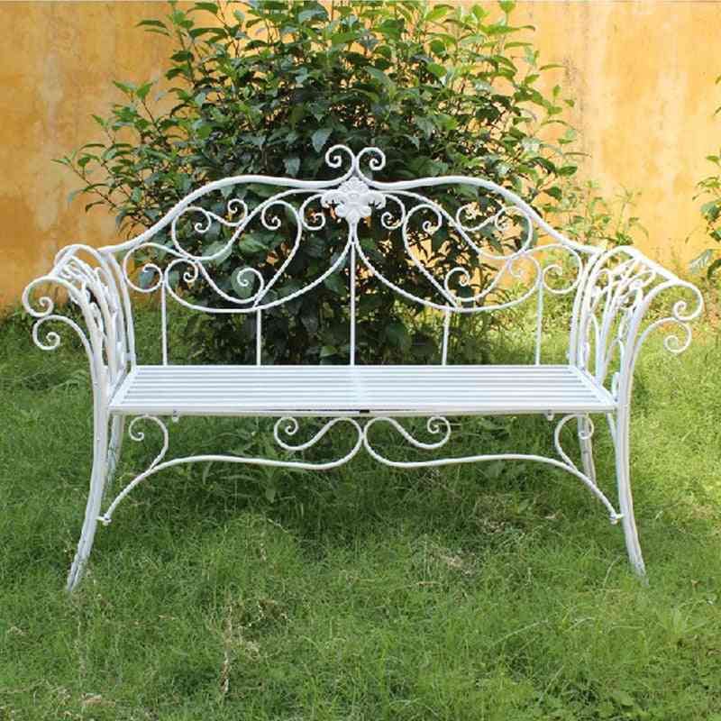 Metal Iron Double Chair-outdoor Leisure Bench