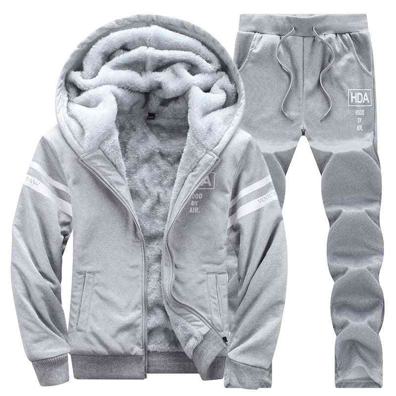 Causal Hooded, Thick Fleece Tracksuits