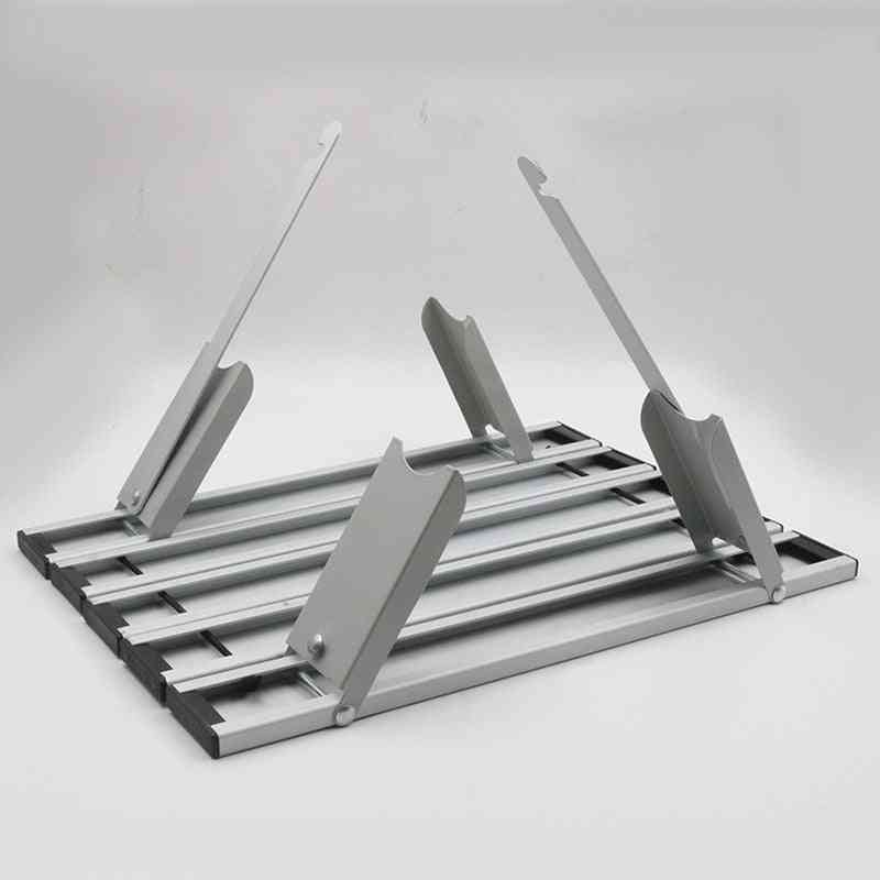 Bärbart bord av aluminiumlegering, fällbart fällbart vandringsdisk för utemöbler