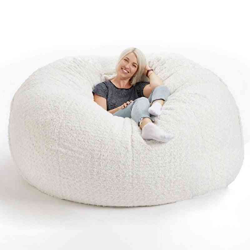 Soft Fluffy- Wool Fur Fleece, Floor Seat Sofa For Living Room