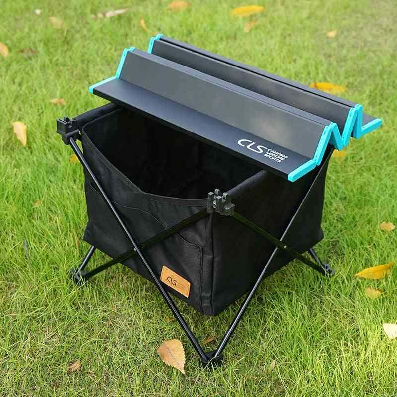 Masă de camping pliabilă în aer liber pliabil-birou de camping cu sac de depozitare
