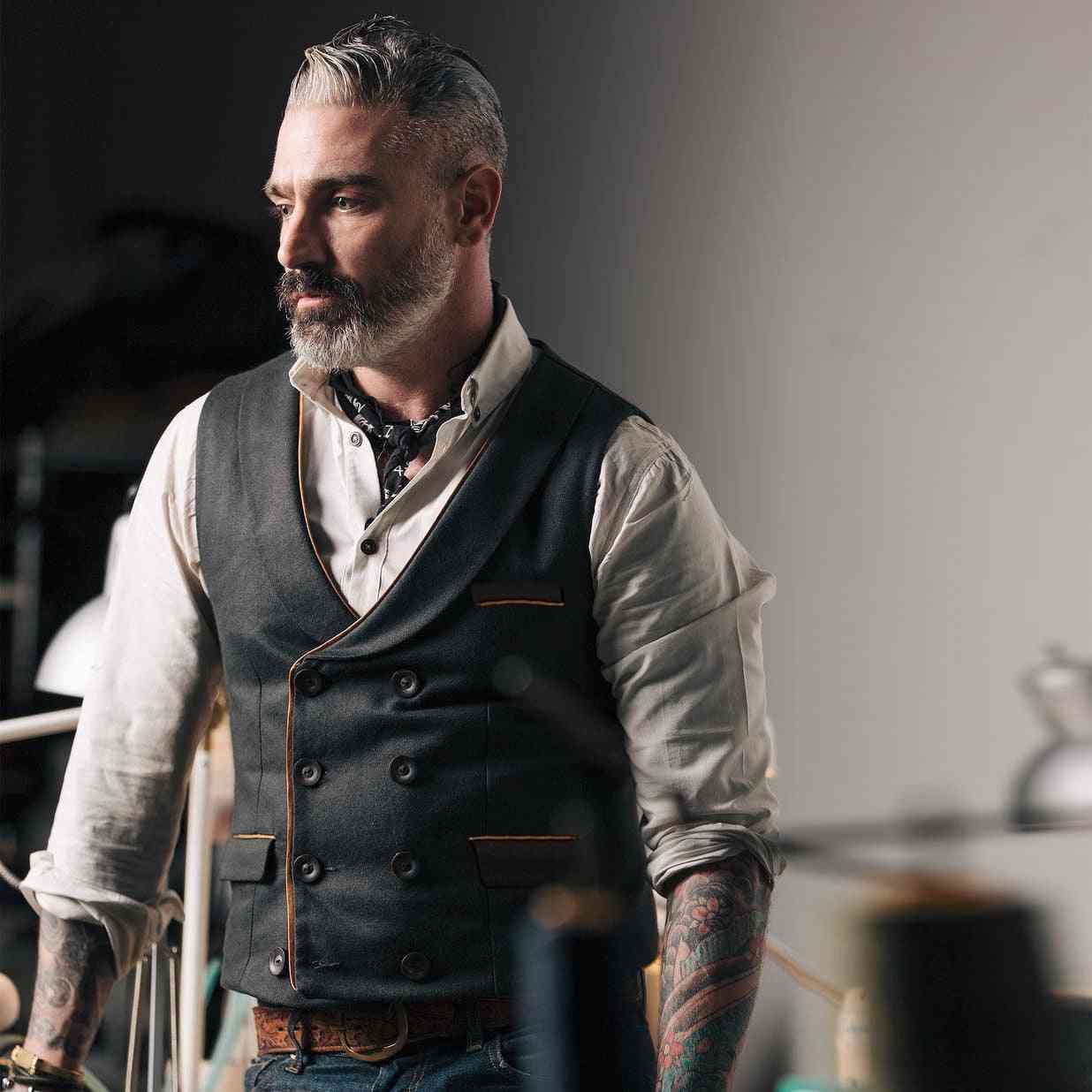 Mens Suit Vest, Casual Sleeveless Waistcoat - Single Breasted Vests