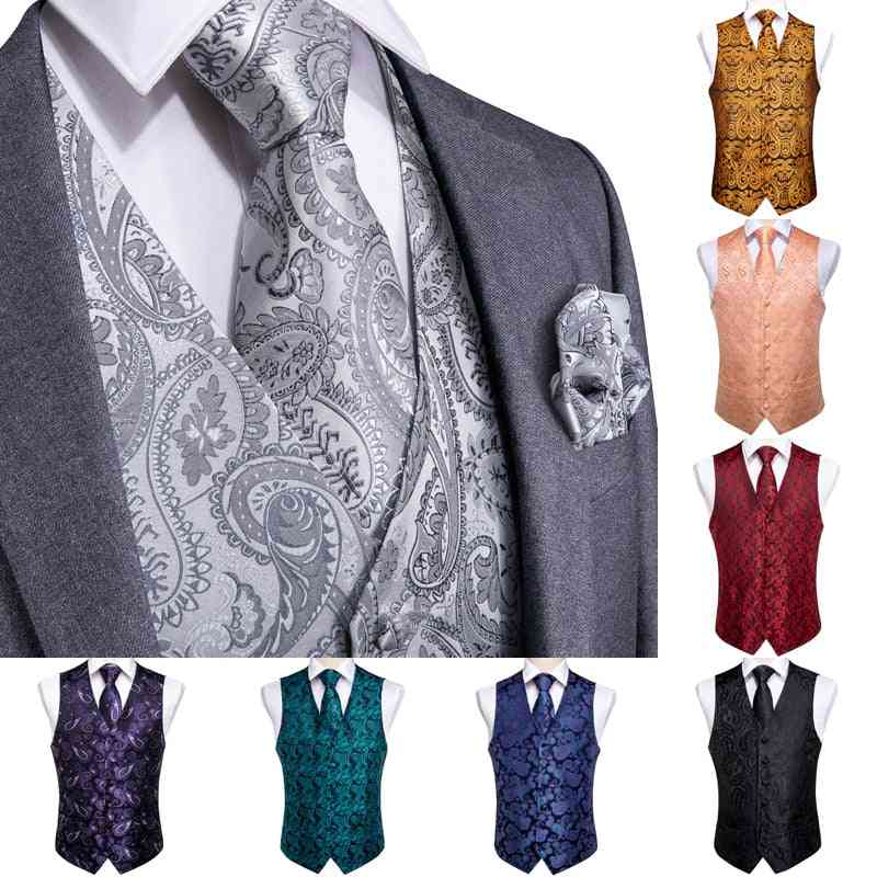 Men’s Slim Fit Formal Suit Jacket, Vest & Pants Set