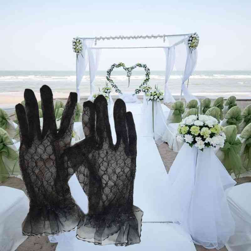 Filato netto di pizzo, dito corto, accessori per guanti da sposa