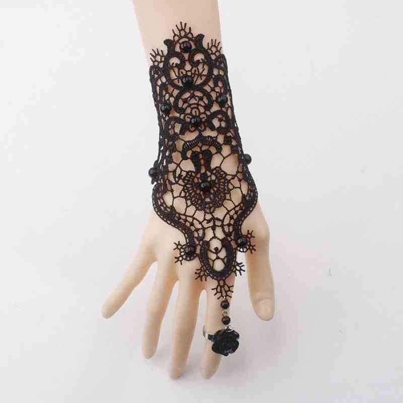 Brudeblomst rose blonder bånd armbånd & handsker