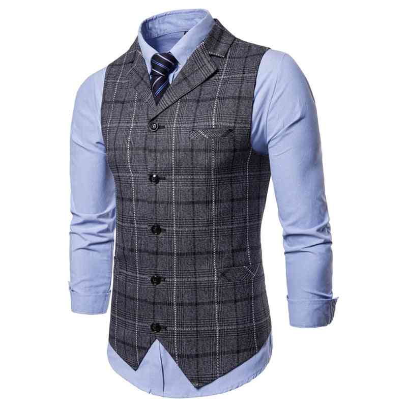 Mens Casual Vest, Lattice Waistcoat, Sleeveless Smart Top