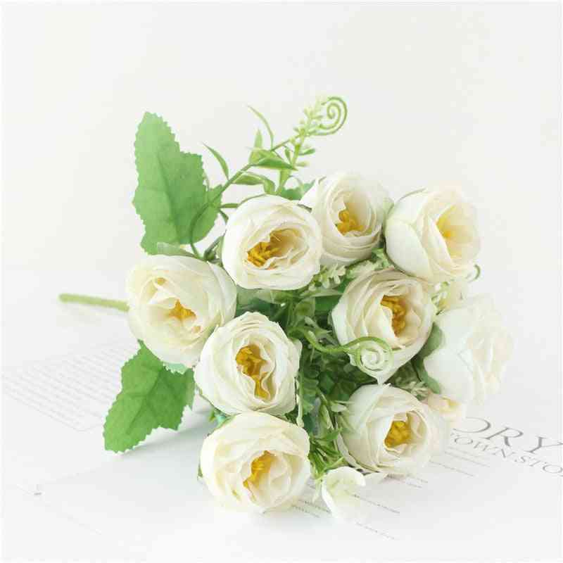 10-heads Artificial, Flowers Roses, Bouquet Flowers For Home, Wedding Decoration