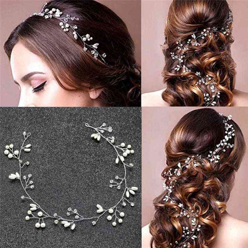 1pcs- Vintage Pearls Leaves, Wedding Bridal, Hair Headband