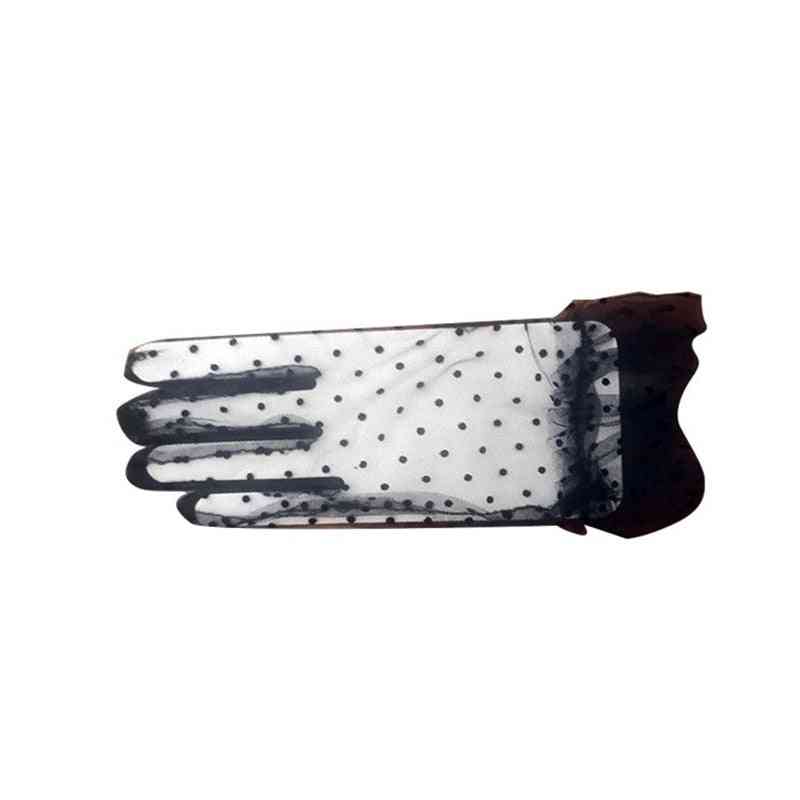 Women's Transparentes Dot Print Mesh Tulle Gloves