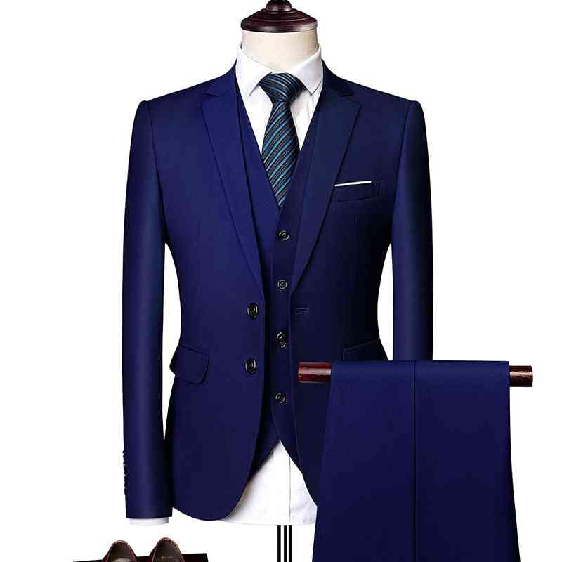 Spring/autumn, High-end Blazers, Three-piece, Slim Suit
