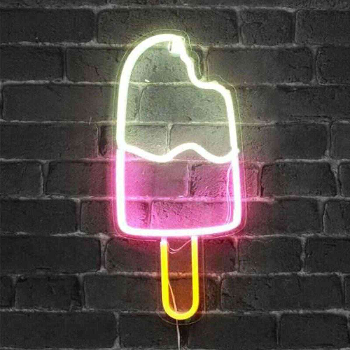 žarnice z neonskim znakom za led za sladoled za dekoracijo sten