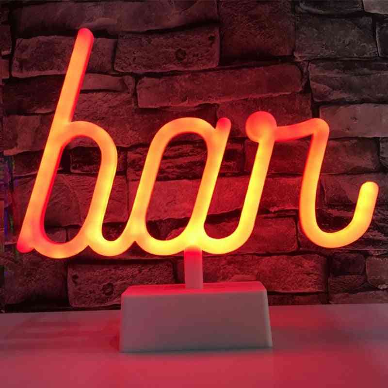 Segno di luci al neon a led, lampada da tavolo decorativa per la decorazione del bar del negozio