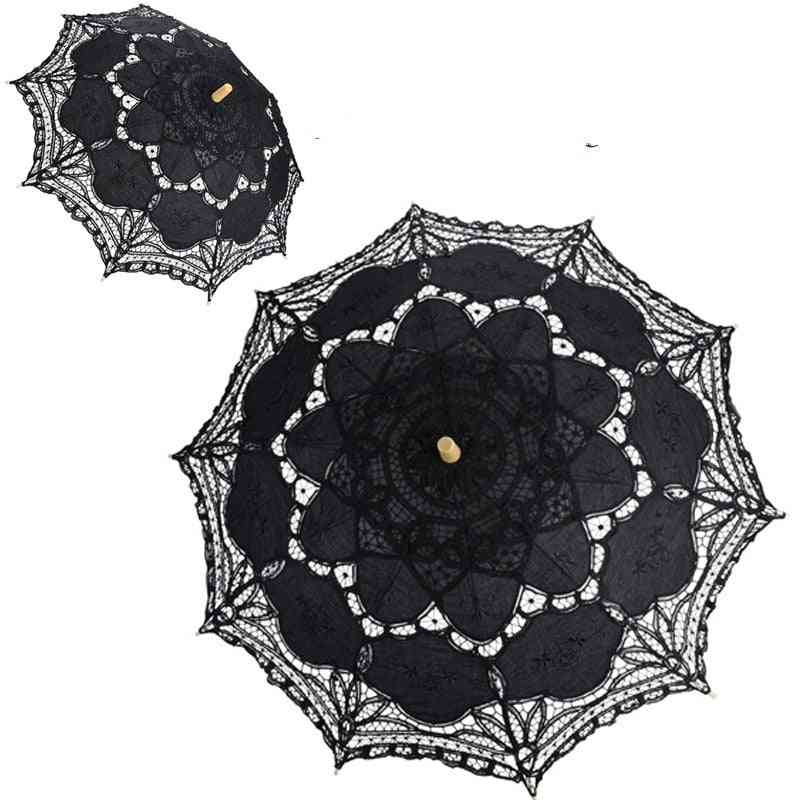 Bridal Lace Embroidered Umbrella For Wedding Decorayion
