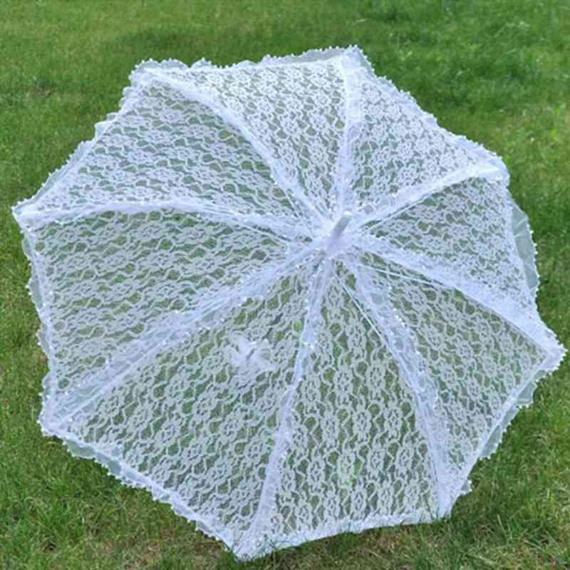 Simple Umbrella With Hollow Lace - Bride Photography Props