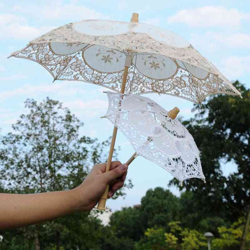 Elegant Lace, Cotton Embroidery Umbrella For Decoration/photography