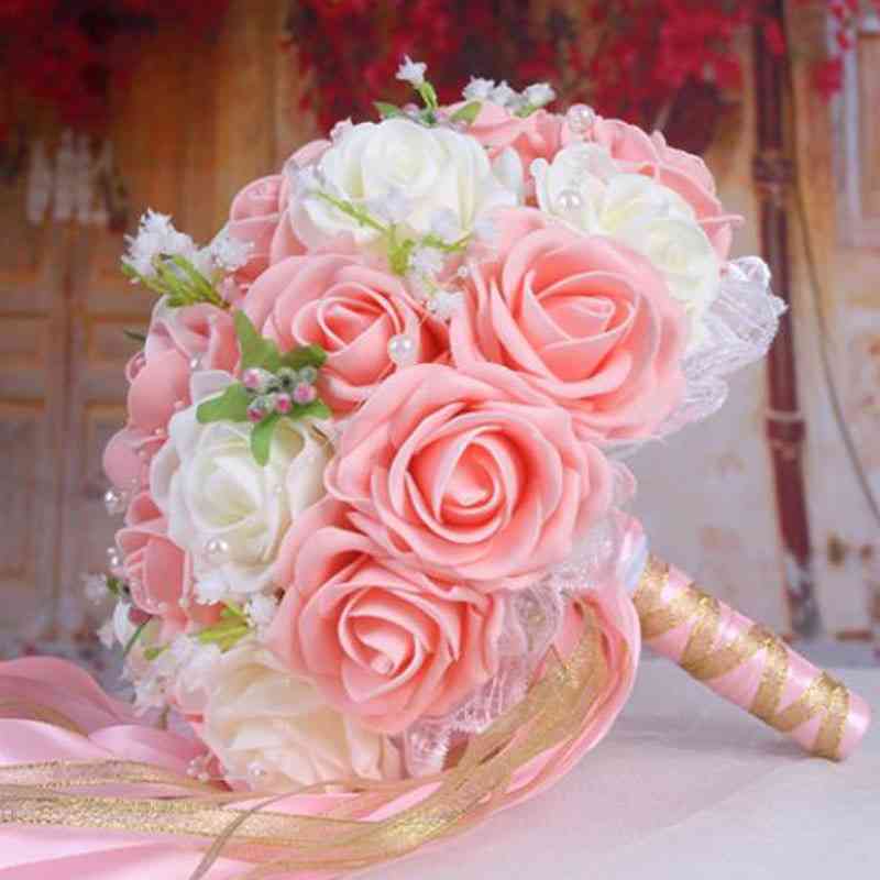Handmade Artificial Flower Bouquet For Wedding Decoration