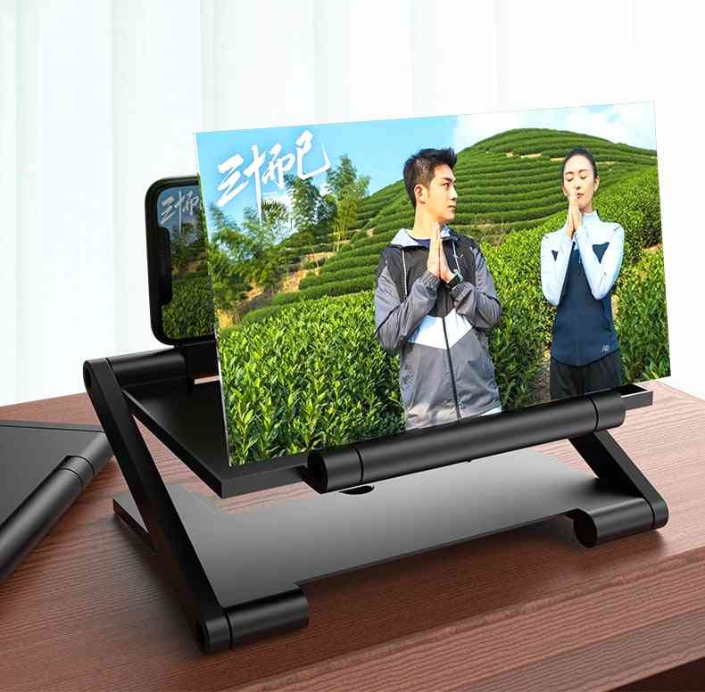8 tuuman, matkapuhelimen 3D-näytön vahvistin, HD-suurennuslasiteline