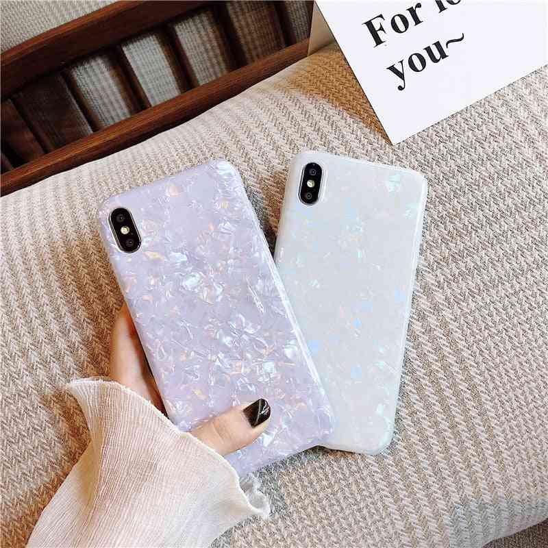 Glossy Marble Case-epoxy Glitter Soft Tpu Mobile Cover