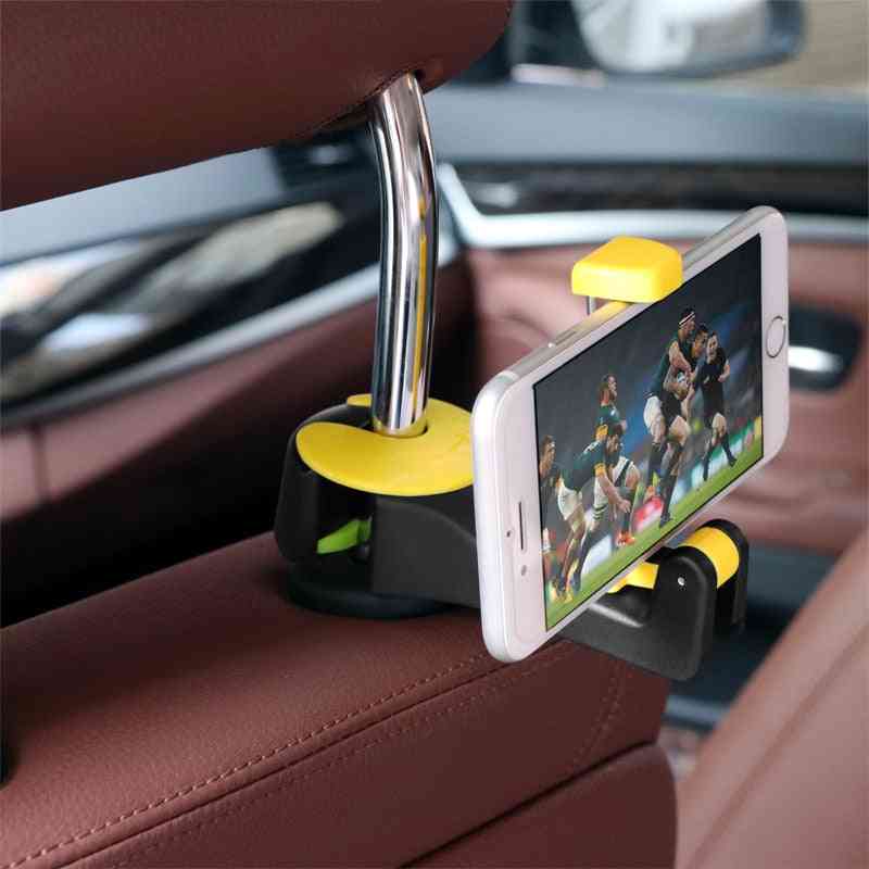 2 In 1 Car Headrest Hook With Phone Holder Seat Back Hanger