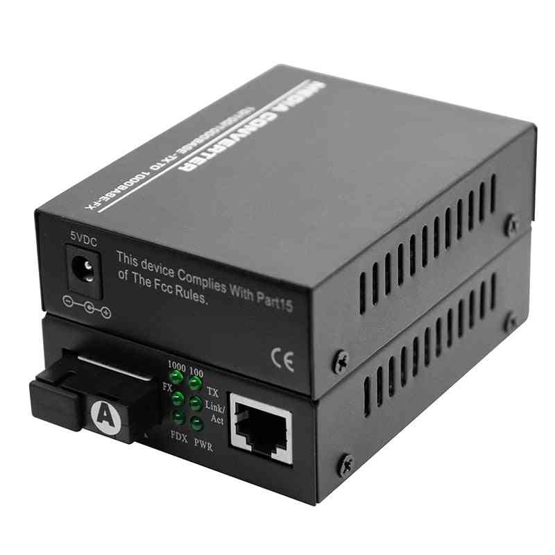 Interruptor conversor de mídia ótica de fibra de ethernet rápido, conector de modo único