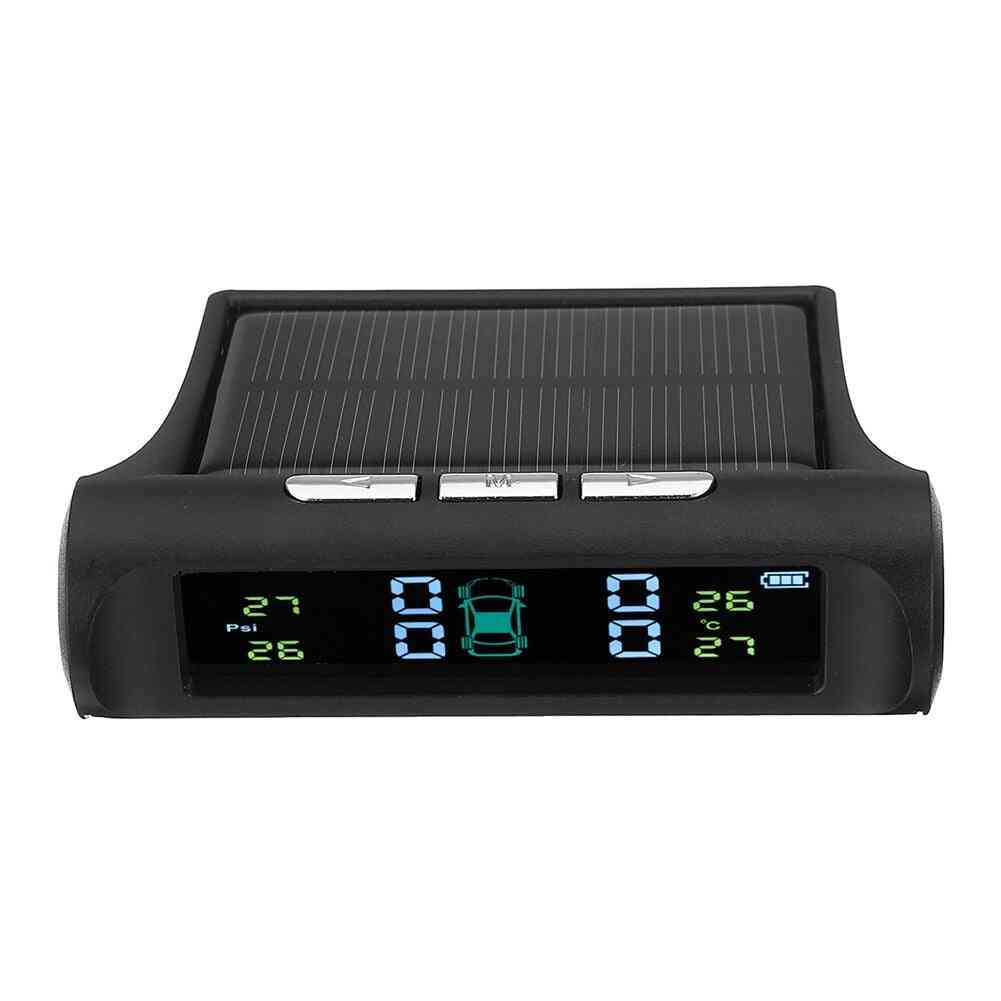 Smart Car TPMS Reifendrucküberwachungssystem mit Solarenergie, USB Auto Security Alarm Reifendrucksensor