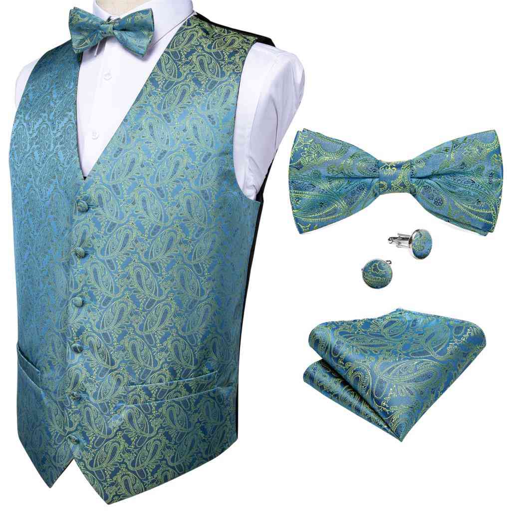 Wedding/business Formal Men's Vest, Tie Cufflinks Set