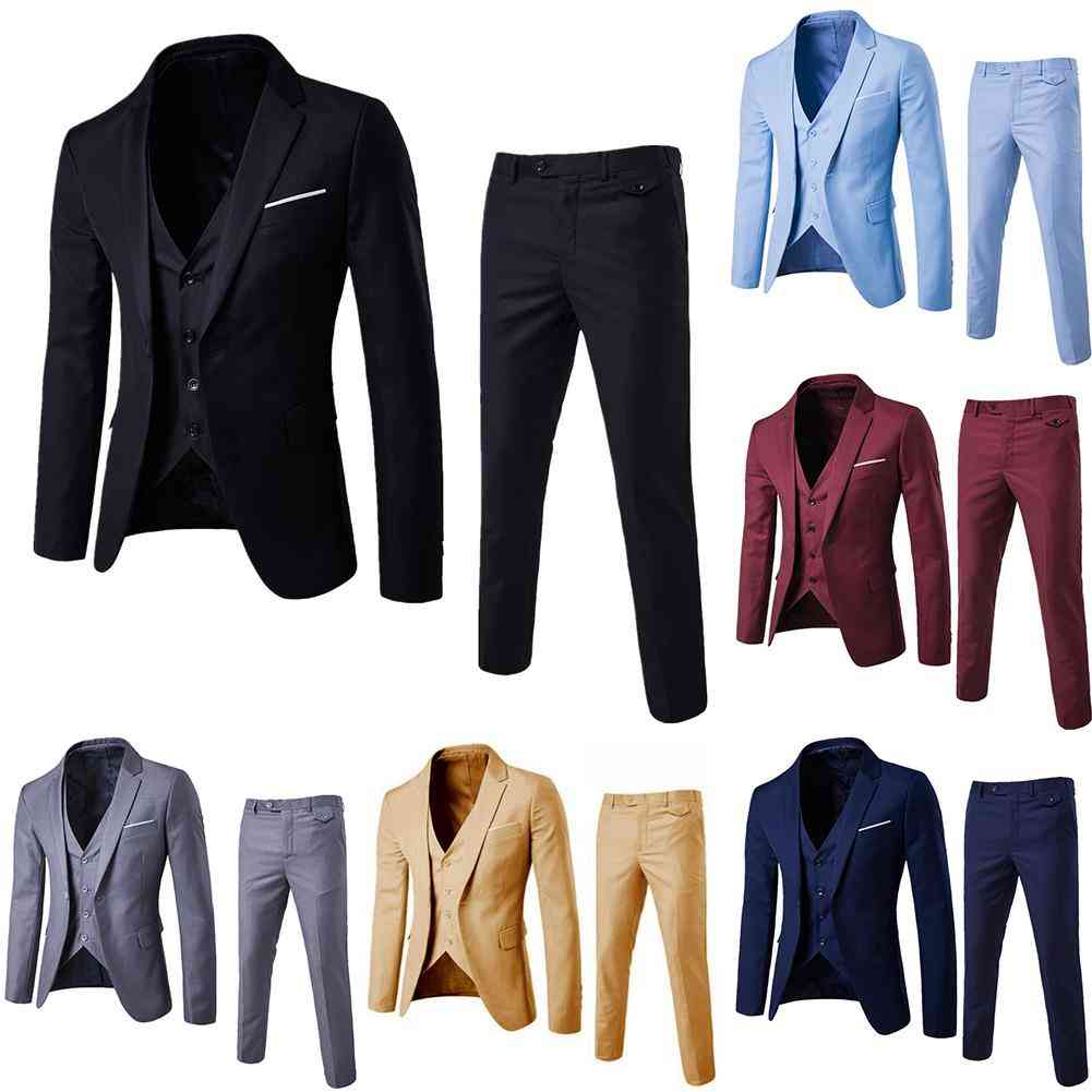 3pcs- Formal Blazer +vest +pants Suits Sets's