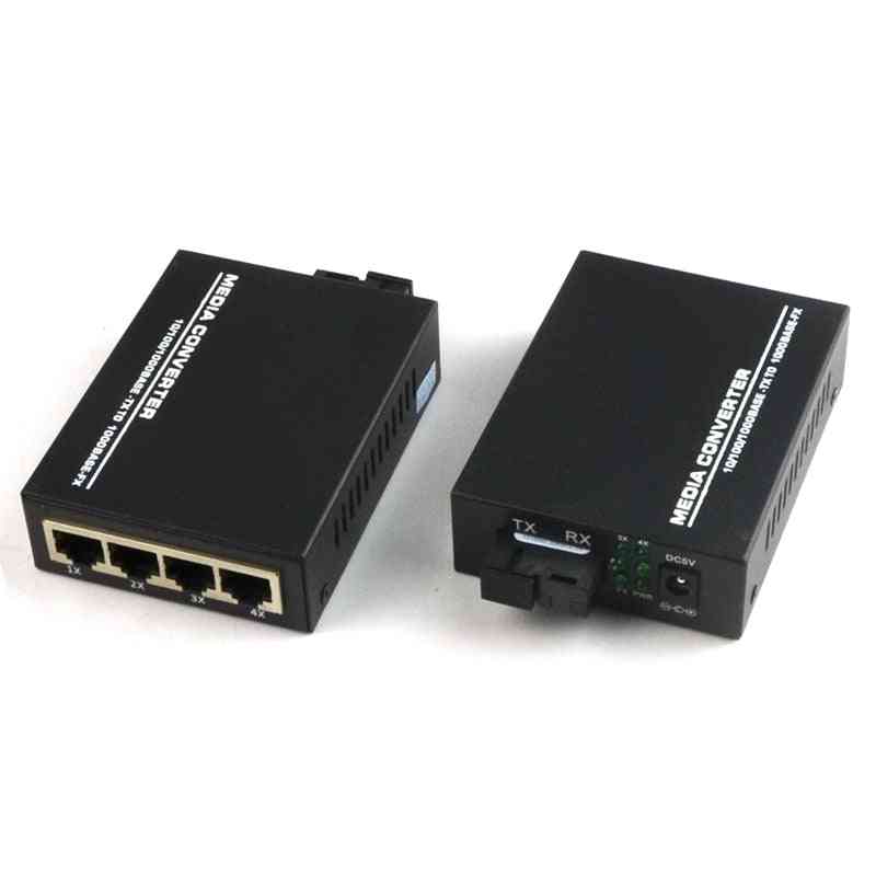 Ethernet Media Converter Single Mode Optic Fiber Port And Pair