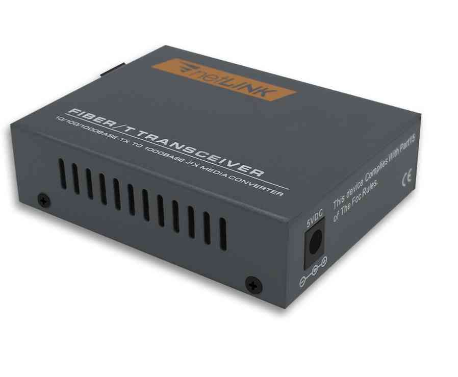 Gigabit Fiber Optical Media Converter Single Mode External Power Supply