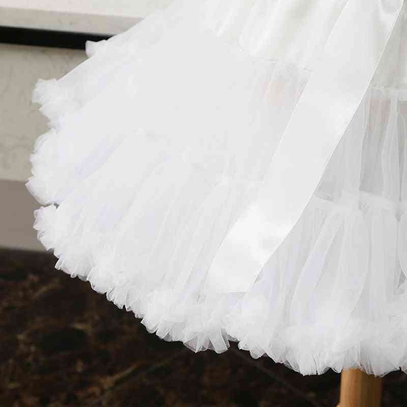 Short Women Tulle Halloween Petticoat Crinoline Vintage Bridal Underskirt Rockabilly Tutu