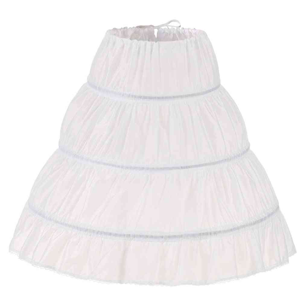 Detské spodničky obruče typu A-vrstva jedna vrstva krinolínová čipka trim kvetinové dievčenské šaty spodná časť sukne