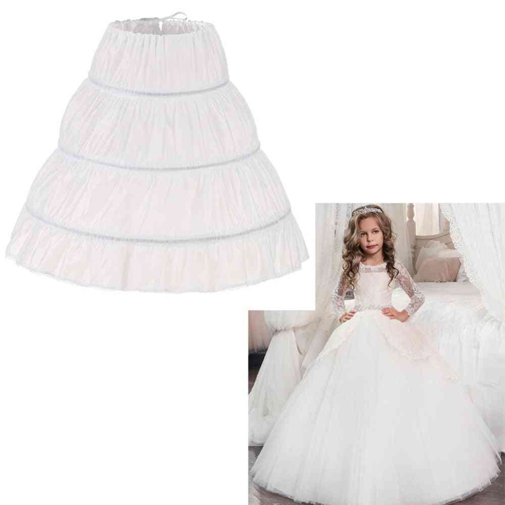 Children Petticoat A-line Hoops One Layer Crinoline Lace Trim Flower Girl Dress Underskirt