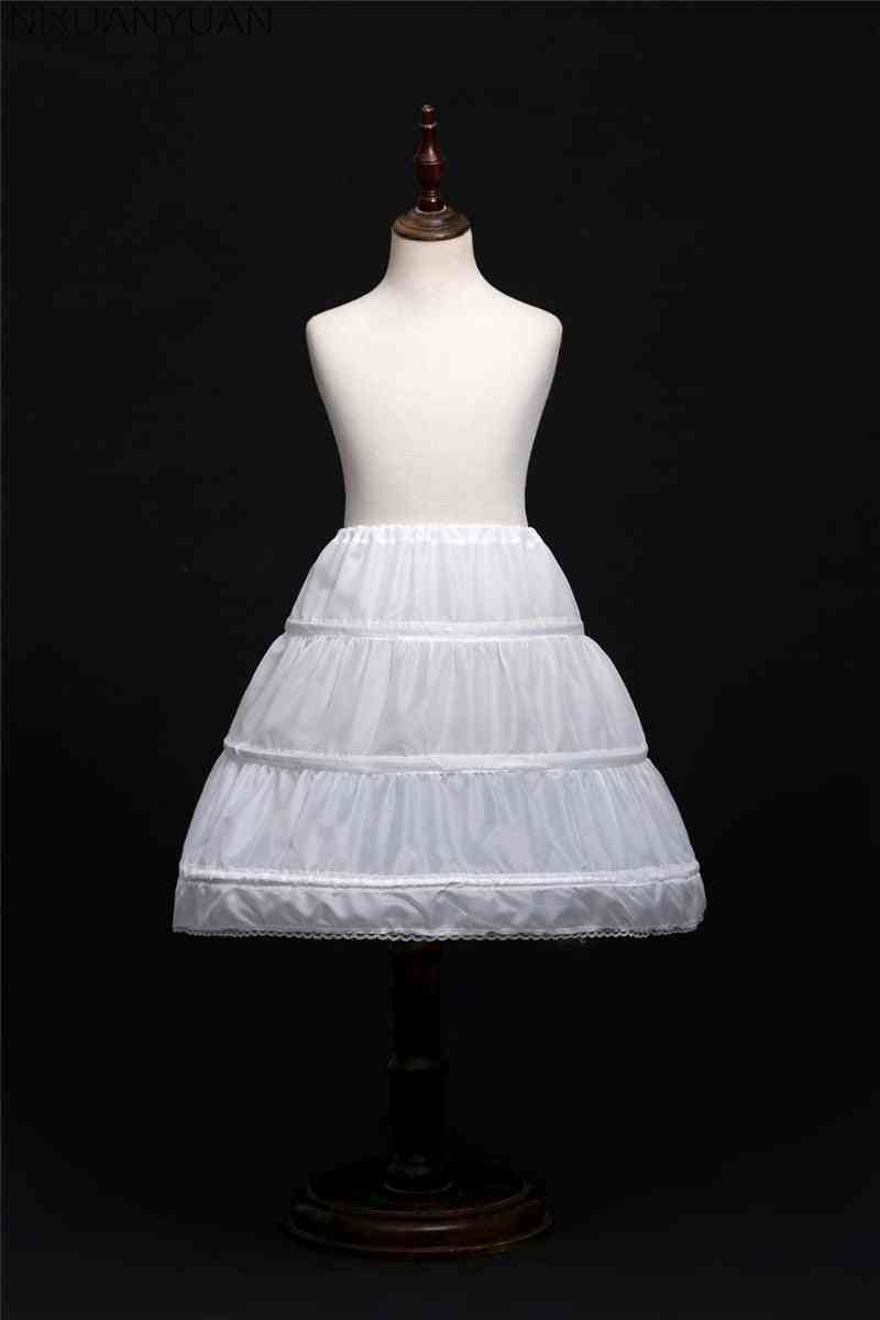 Kinderen petticoat a-lijn hoepels een laag crinoline kant trim bloemenmeisje jurk onderrok