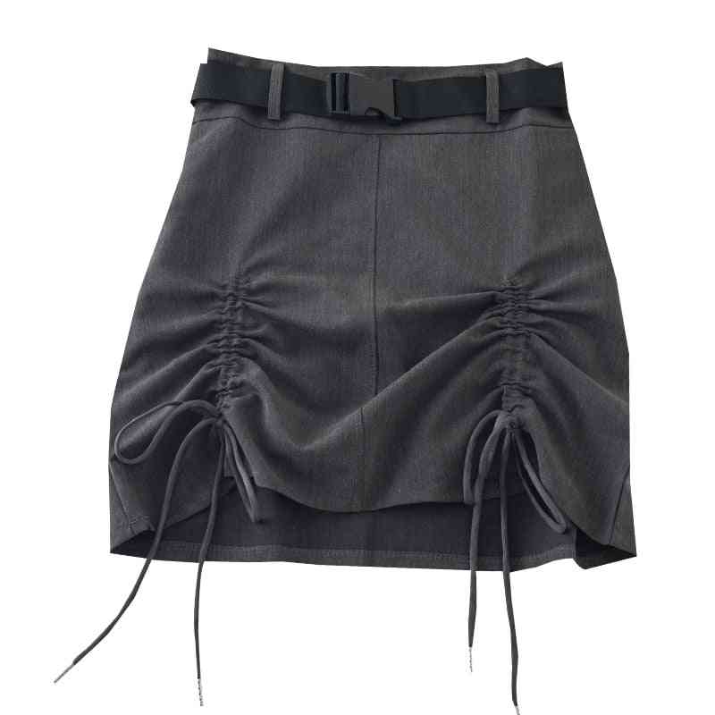 Safari Style Drawstring Mini Skirts