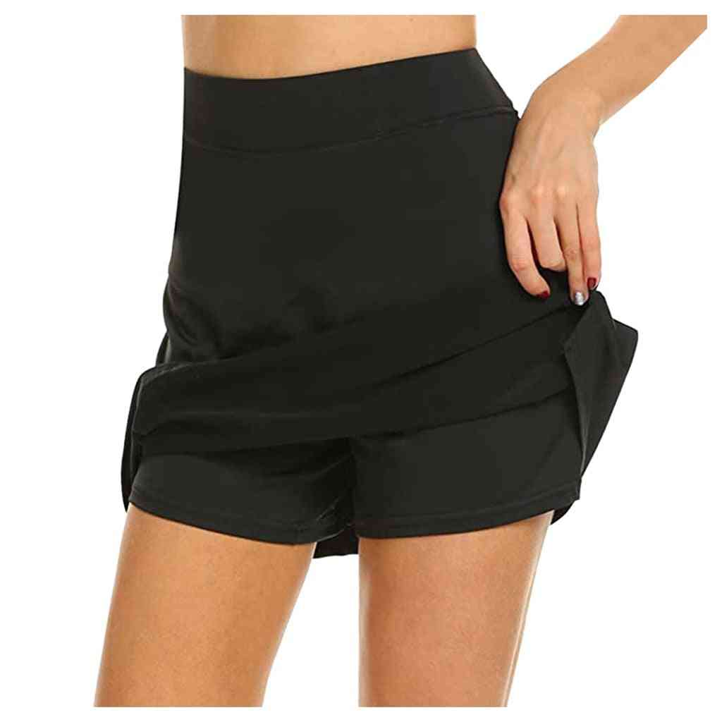 Aktive Performance-Röcke für Damen, leichtes Laufen Tennissport hohe Taille