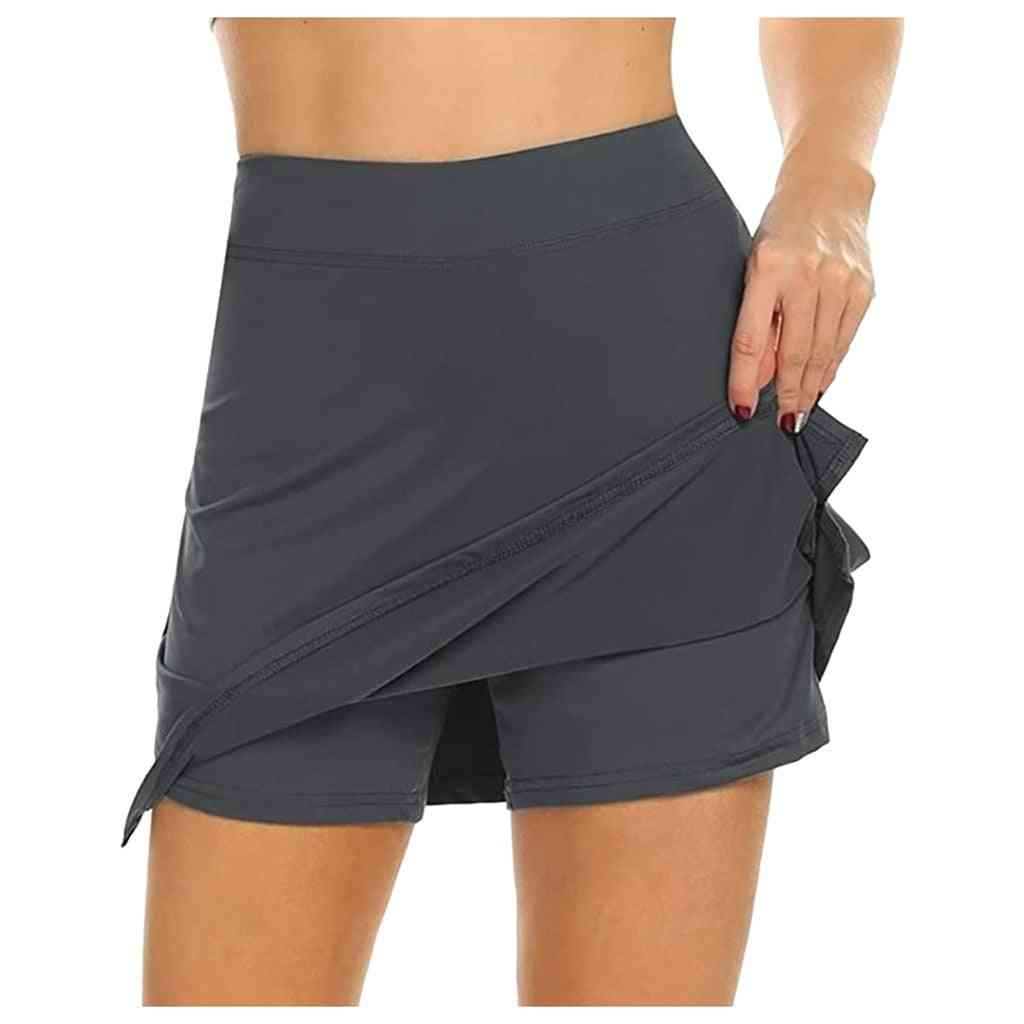 Aktive Performance-Röcke für Damen, leichtes Laufen Tennissport hohe Taille