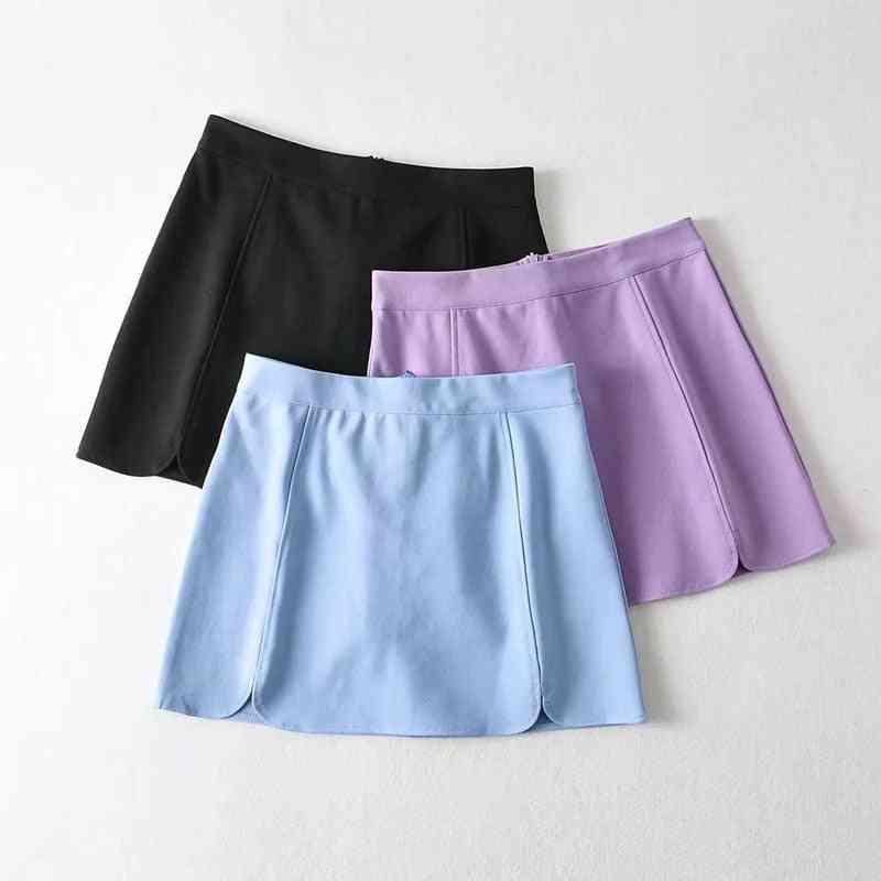 Bm Style High Waist Flower Petal Short Skirt, Women's Summer Split Leg Long