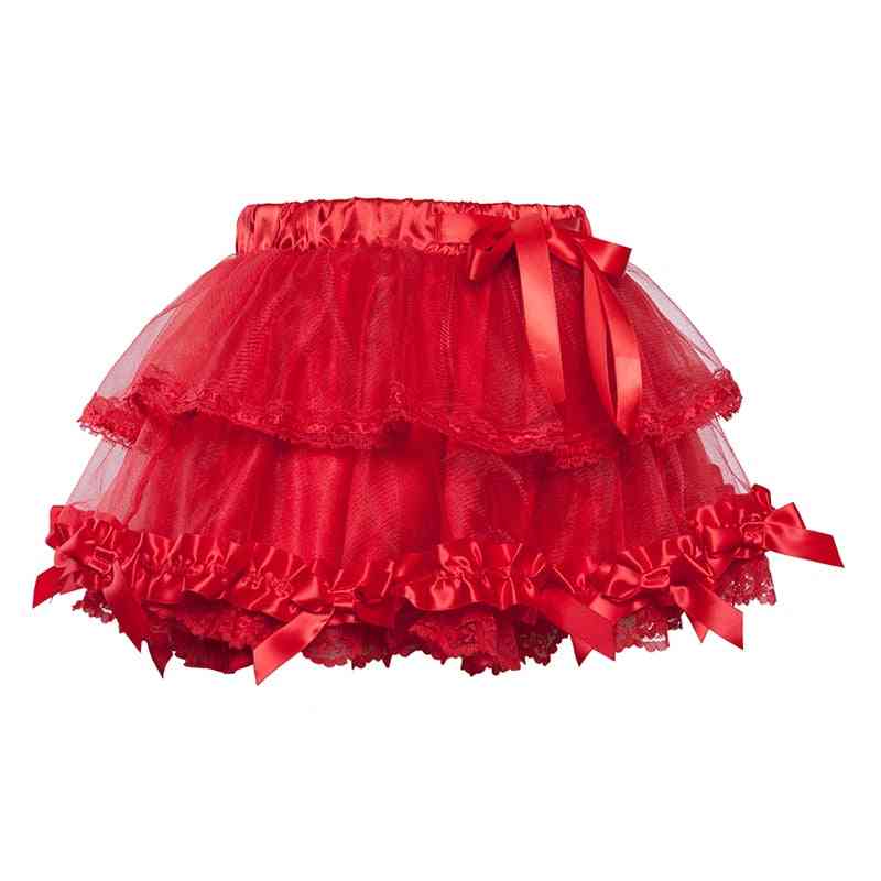 Mini-saias de renda lolita de verão, tule burlesco feminino