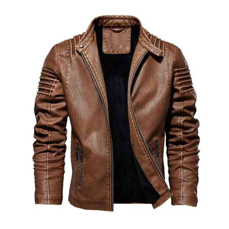 Mens Faux Leather Jackets, Classic Motorcycle Faux Coat