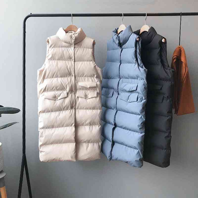 Women Spring Vest Coat Stand Collar Warm Tops