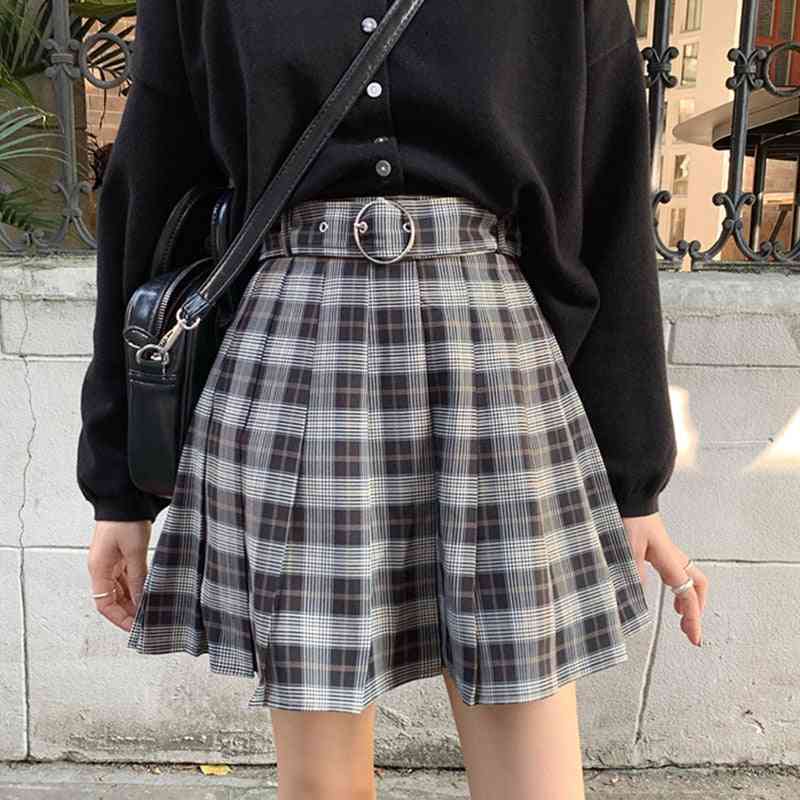Plaid Pleated, Streetwear Mini Skirts