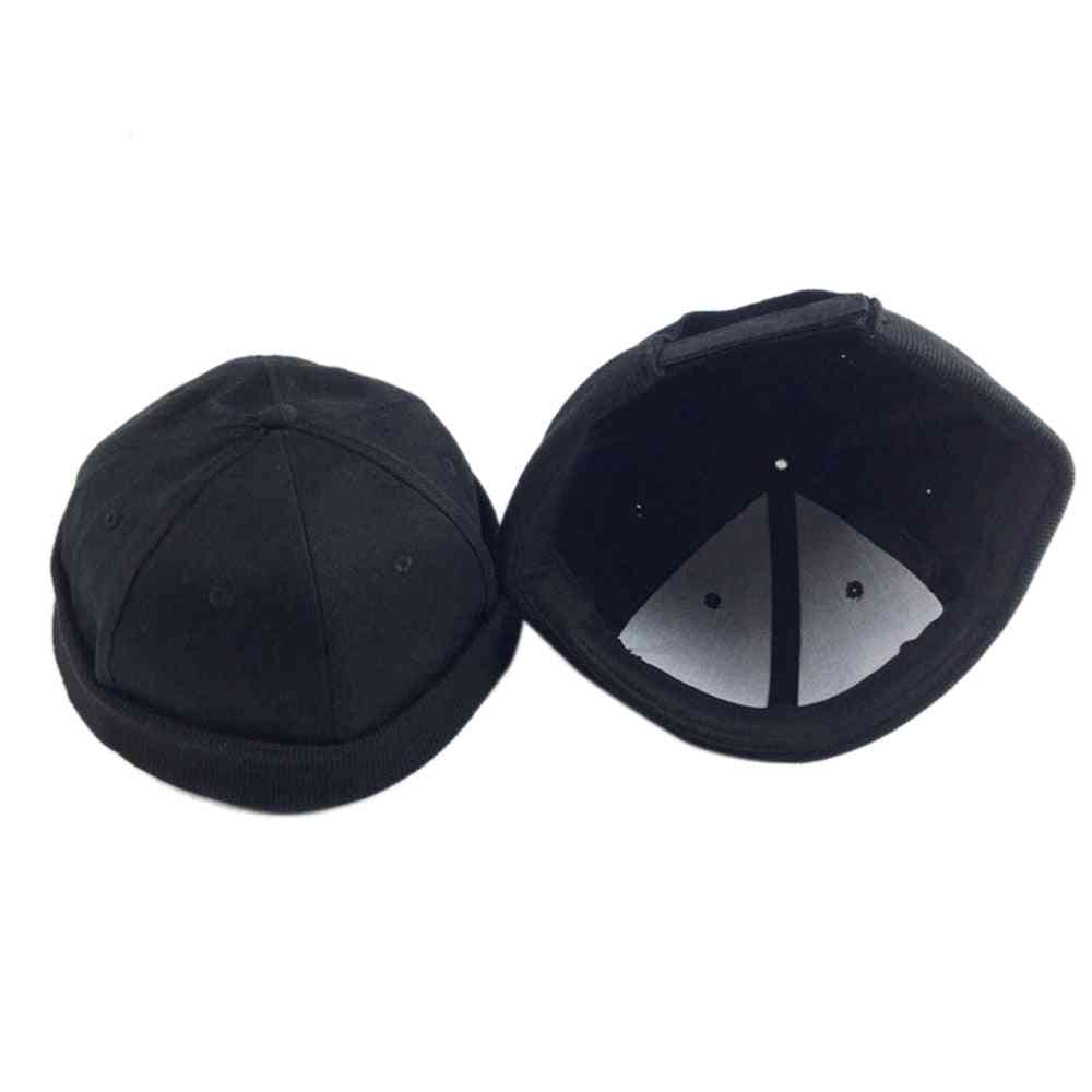 безпаркова памучна капачка с череп, регулируема гофрирана шапка за уличен докер на шапка