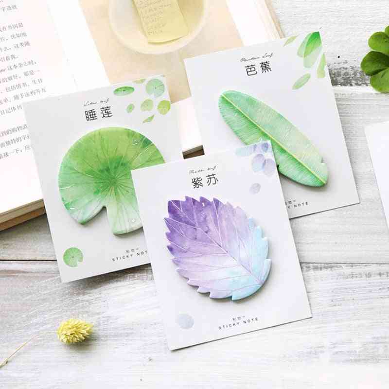 Kawaii Memo Pad Bookmarks Creative Leaves Sticky Notes
