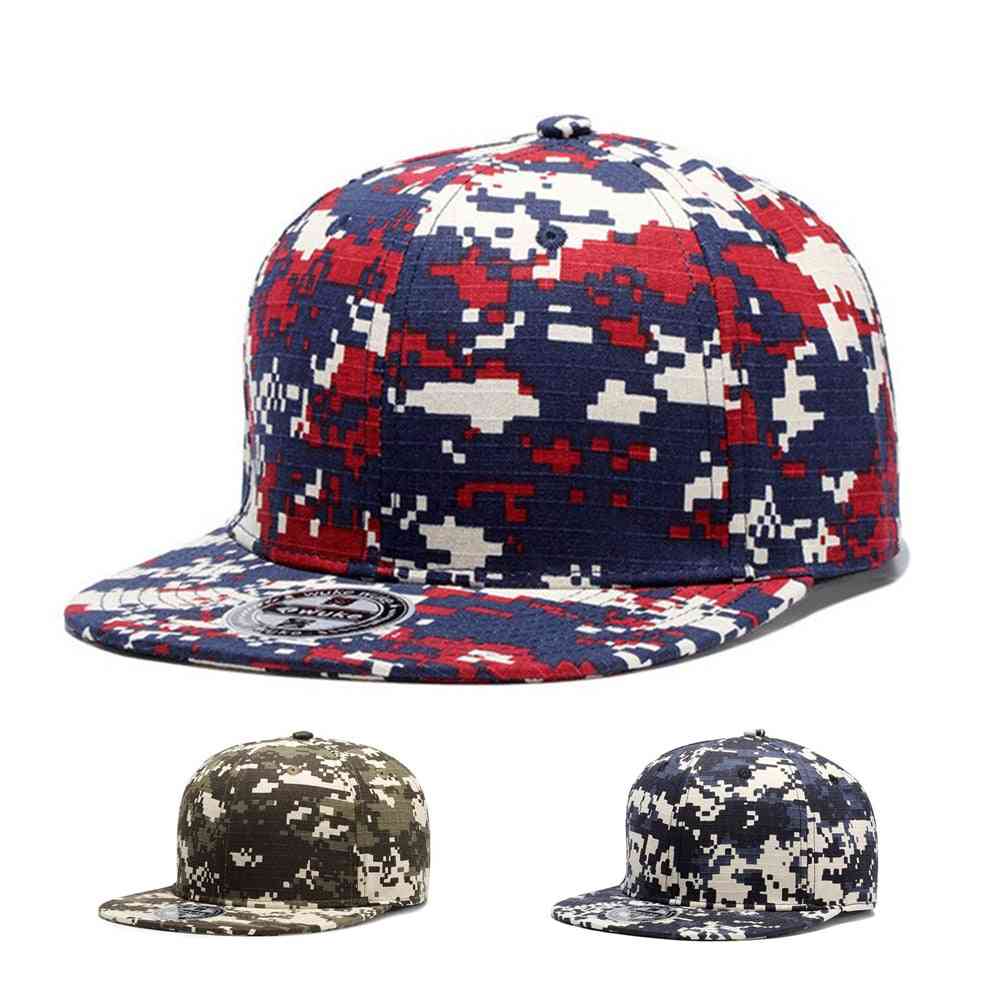 Kamouflage baseball keps, militär snapback hip hop hatt