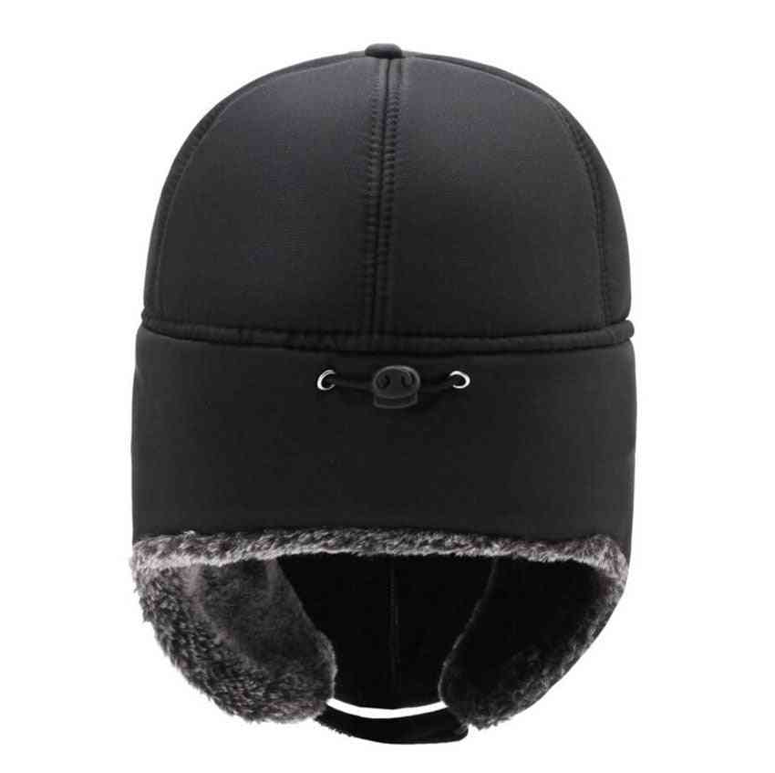 Winter Ear Flaps Bomber Hats With Brim And Face Mask Warm Hat