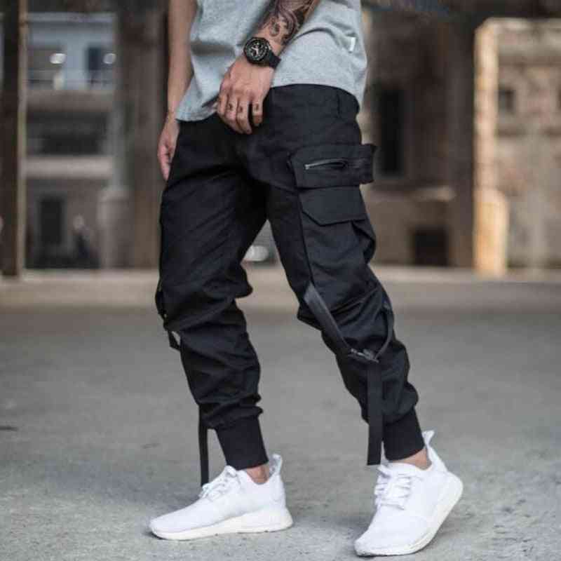Mænds harembukser med flere lommer, streetwear joggers